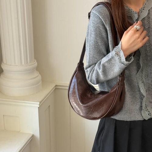 Crescent Hobo Bag for Women – Soft PU Leather Crossbody
