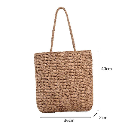 Large Straw Tote Bag Women's Handmade Bohemian Shoulder Bag