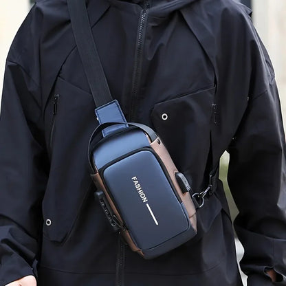 Men's Sling Bag Oxford Crossbody Chest Pack with Phone Pocket