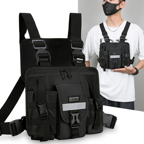 Tactical Chest Bag – Reflective Multi-Pocket Vest Pack