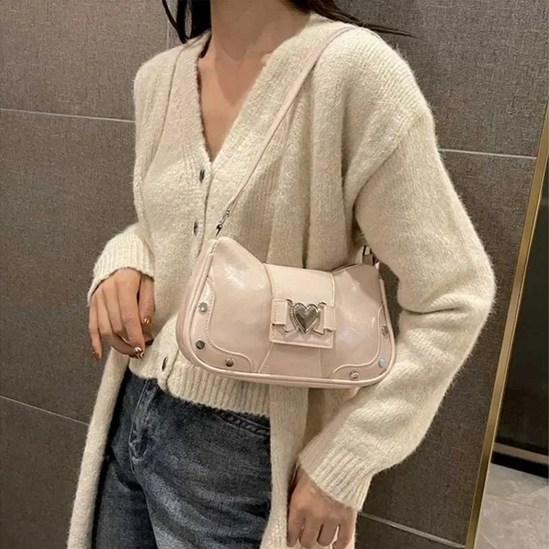 Y2K Pleated Underarm Shoulder Bag for Women