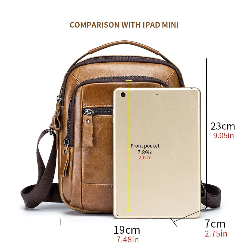 Men's Genuine Leather Shoulder Bag – Crossbody Messenger Bag