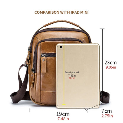 Men's Genuine Leather Shoulder Bag – Crossbody Messenger Bag