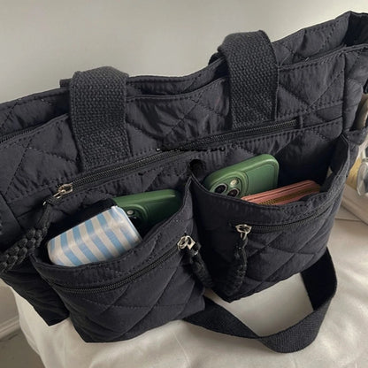 Women's Large Capacity Quilted Shoulder Bag – Multifunctional Commuter Tote