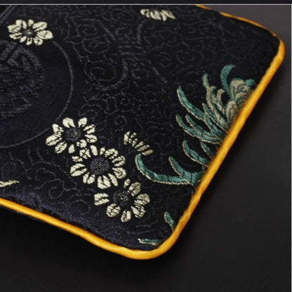 Embroidered Floral Coin Pouch – Chinese Style Jewelry Bag