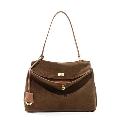 Women's Suede Leather Tote Bag – Large Capacity Shoulder Handbag