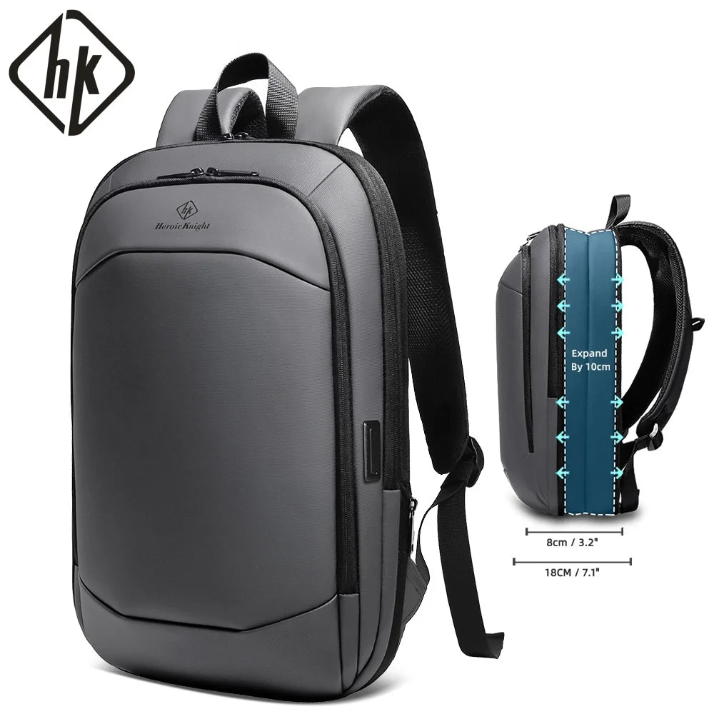 Business Backpack for Men – 17" Laptop, USB Port, Slim Expandable, Waterproof