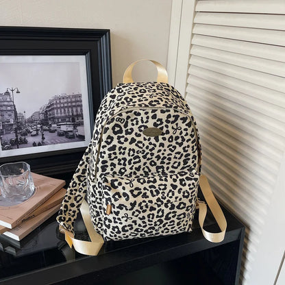 Leopard Print Backpack – Women's Trendy Casual Shoulder Bag