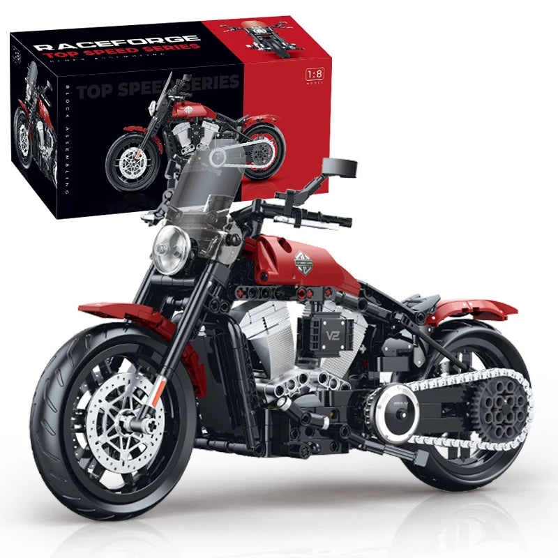 RaceForge Top Speed MOC Motorcycle Building Blocks 1:8 Scale