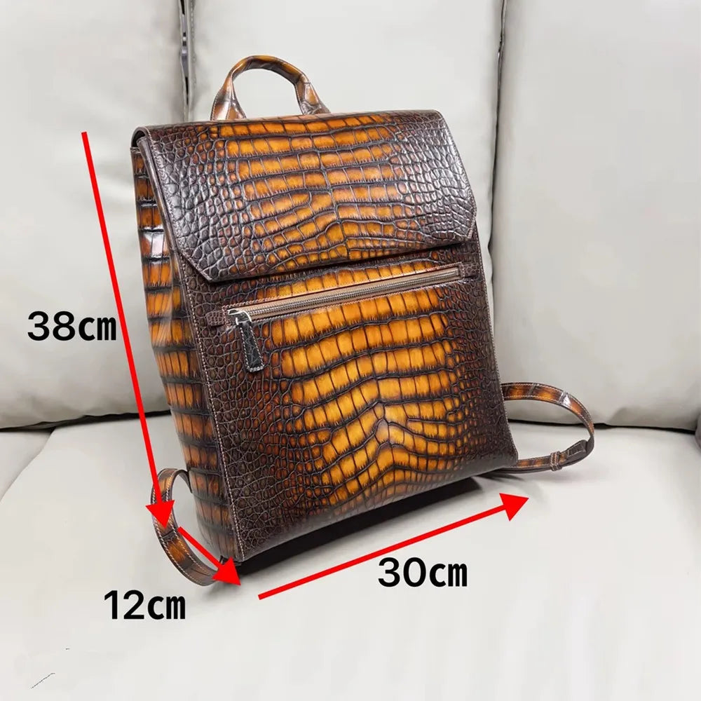 Crocodile Leather Backpack for Men – Business & Travel