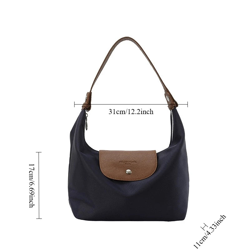 Slouchy Dumpling Shoulder Bag Women Retro Nylon Underarm Bag