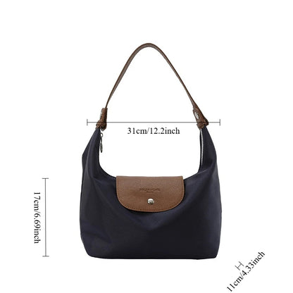 Slouchy Dumpling Shoulder Bag Women Retro Nylon Underarm Bag