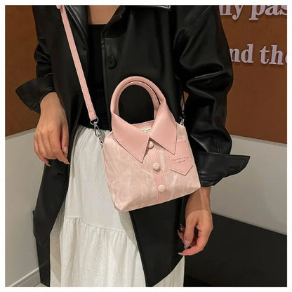 Shirt-Style Crossbody Bag – Minimalist Women's Shoulder Handbag