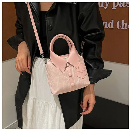 Shirt-Style Crossbody Bag – Minimalist Women's Shoulder Handbag
