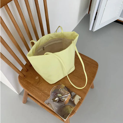 Nylon Bucket Tote Bag for Women – Casual Shoulder Handbag