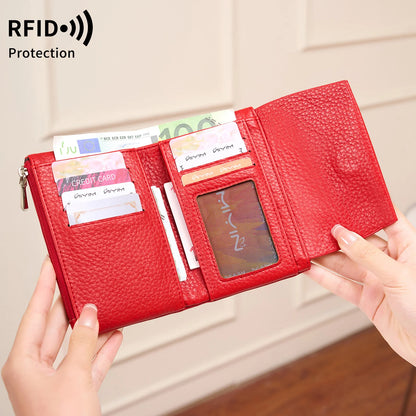 RFID Women's Tri-Fold Wallet Large Capacity Multi-Card Clutch
