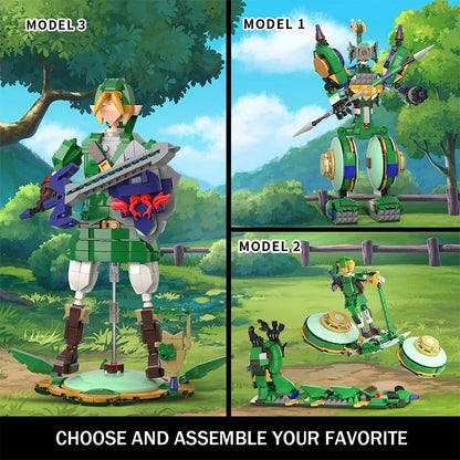 Legend of Zelda Link 3-in-1 Building Block Figure – 850 Pieces