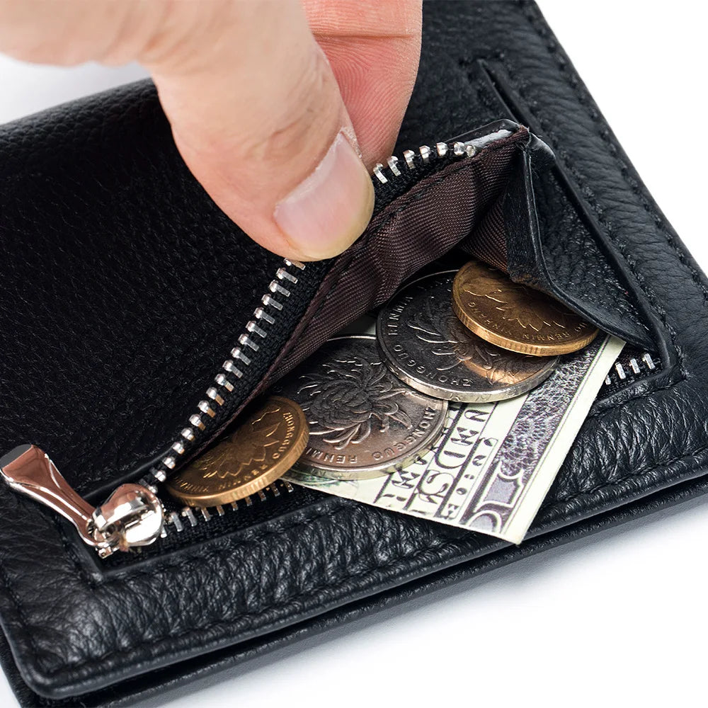 Slim Bifold Wallet – Unisex Short Wallet with Card Holder