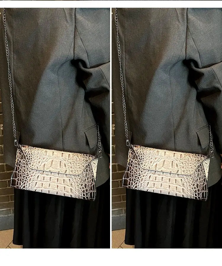 Crocodile Pattern Genuine Leather Women's Long Clutch Wallet