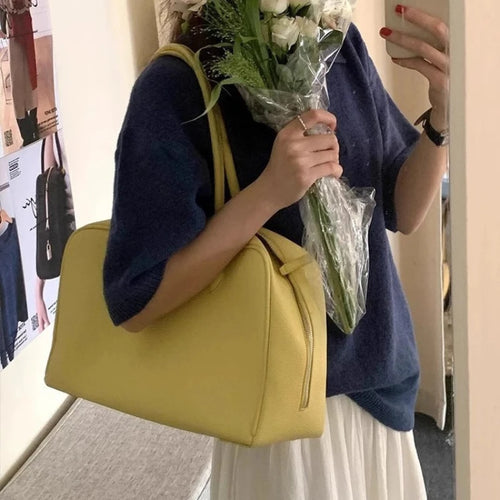Lychee Leather Large Shoulder Bag for Women