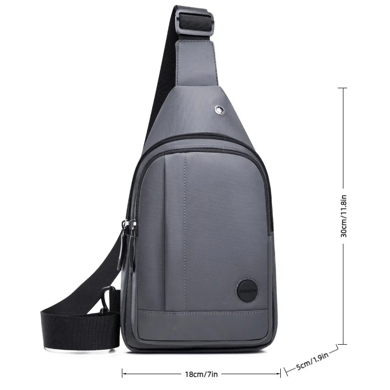Men's Nylon Sling Chest Bag Waterproof Crossbody Pack