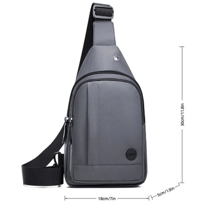 Men's Nylon Sling Chest Bag Waterproof Crossbody Pack