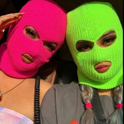 Balaclava Ski Mask 3-Hole Winter Face Cover – Unisex Knit Beanie