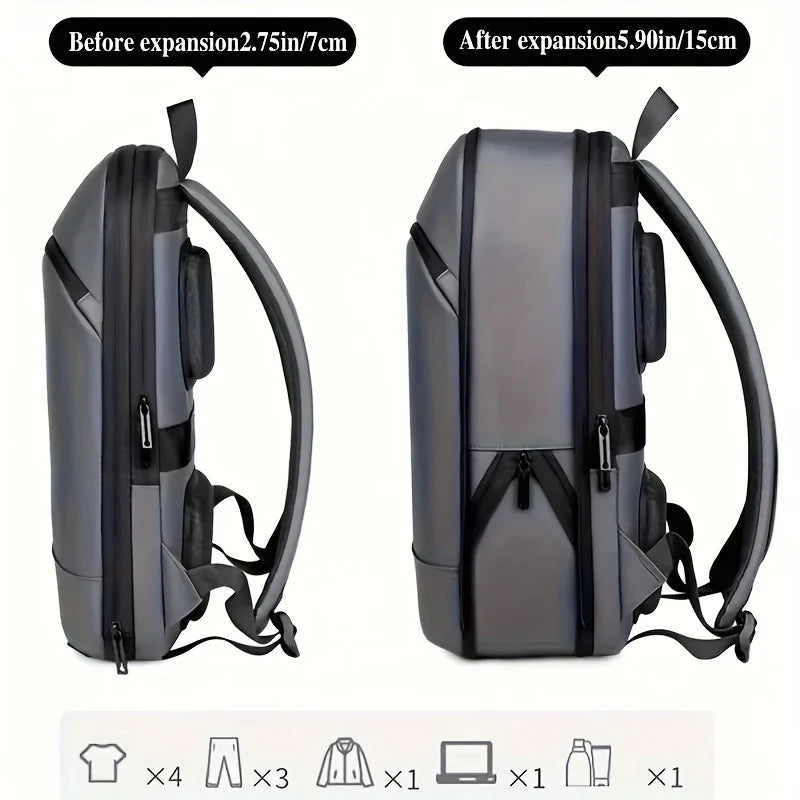 Lightweight Business Backpack – Expandable Multi-Compartment