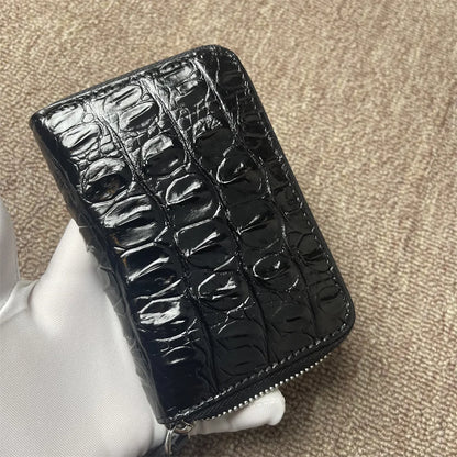 Crocodile Bone Leather Card Holder & Coin Purse Wallet