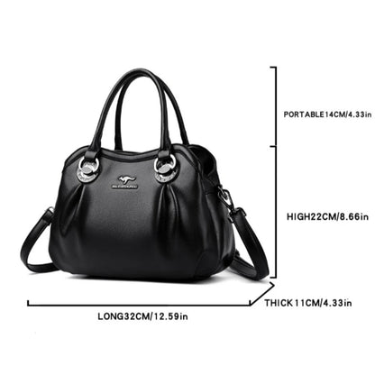 Soft PU Leather Handbag for Women – 3-Layer Shoulder & Crossbody Bag