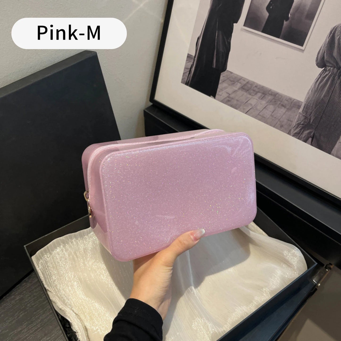 Large Capacity Waterproof Cosmetic Bag – PVC Travel Toiletry Organizer