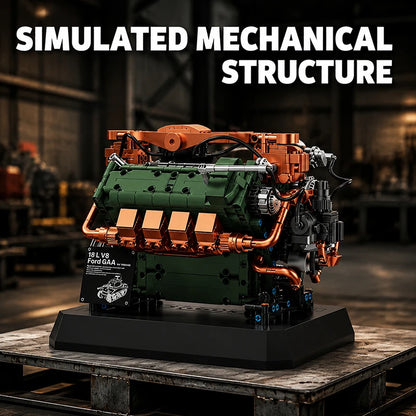 Ford GAA V8 Engine MOC Building Set – 1385 Pieces