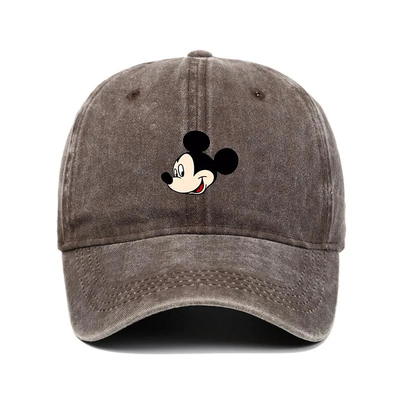 Cartoon Print Washed Baseball Cap – Unisex Vintage Snapback Hat