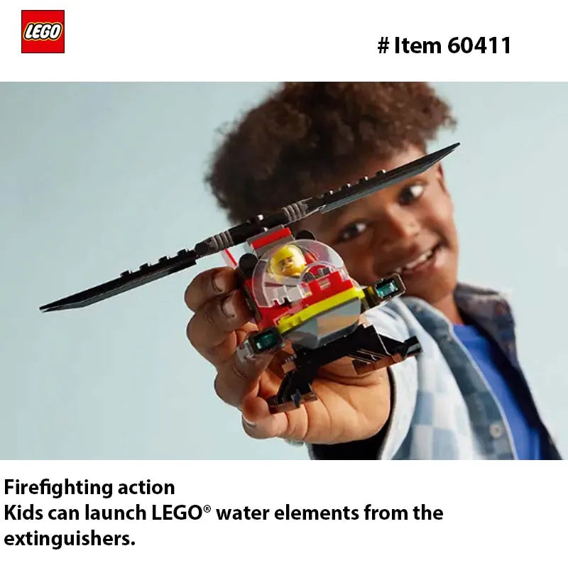 LEGO City 60411 Fire Rescue Helicopter Building Toy for Kids