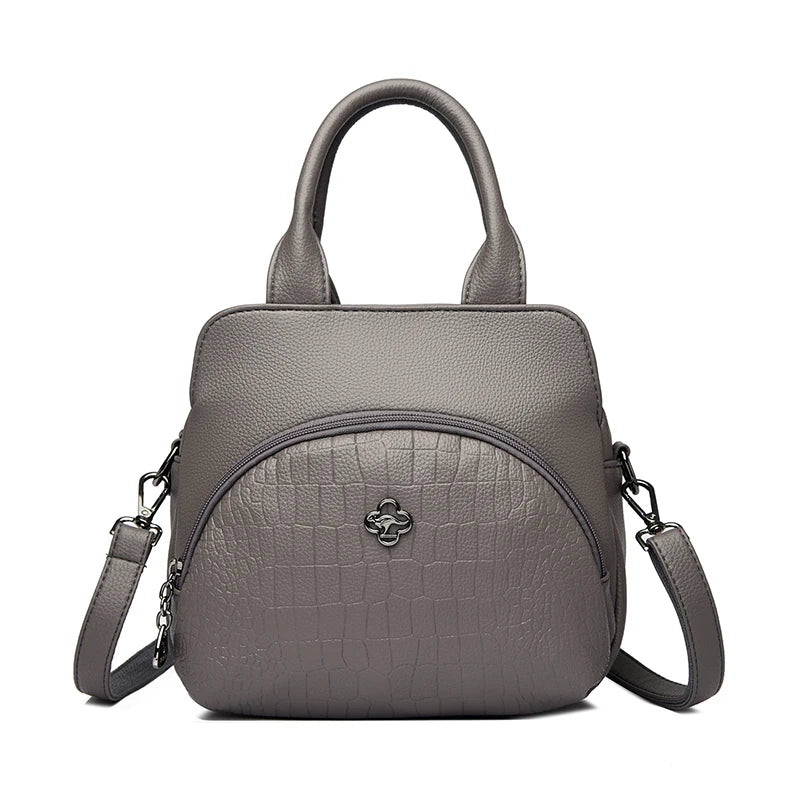 PU Leather Top Handle Handbag – Women's Large Crossbody Shoulder Bag