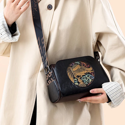 Moods Vintage Style Cross Body Bags Women Elephant Embossed Mini Square Shoulder Messenger Bag