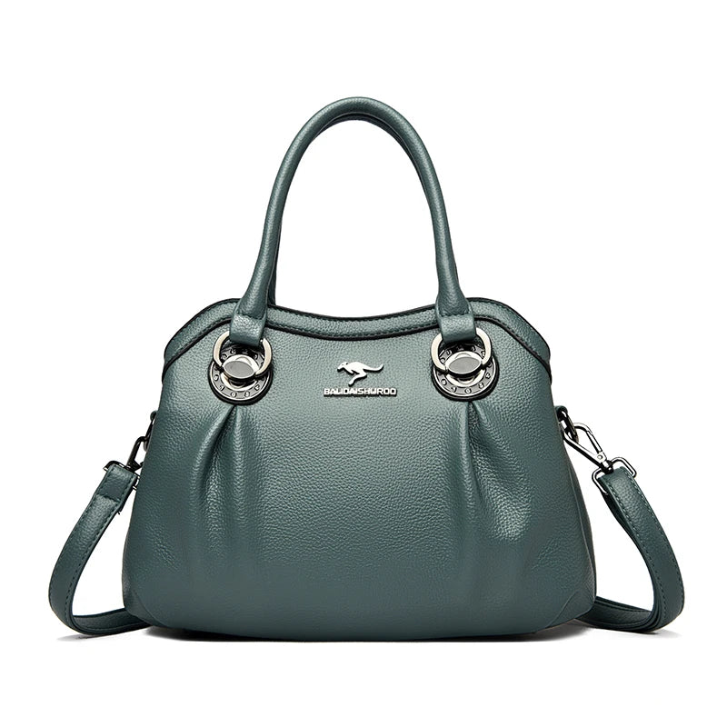 Soft PU Leather Handbag for Women – 3-Layer Shoulder & Crossbody Bag
