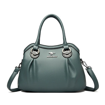 Soft PU Leather Handbag for Women – 3-Layer Shoulder & Crossbody Bag