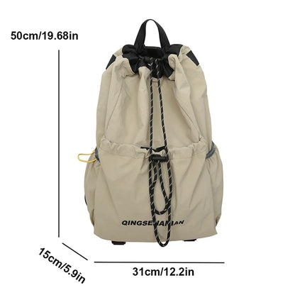 Lightweight Drawstring Backpack – Large Capacity Nylon Travel Bag