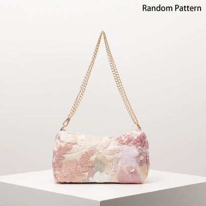 Floral Sequin Shoulder Bag – Beaded Embroidery Chain Strap Purse