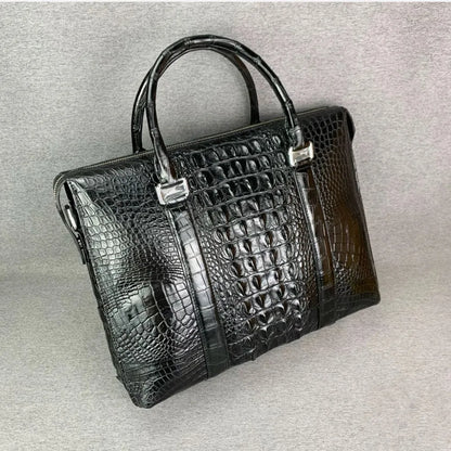 Crocodile Leather Briefcase Men's Luxury Business Laptop Bag