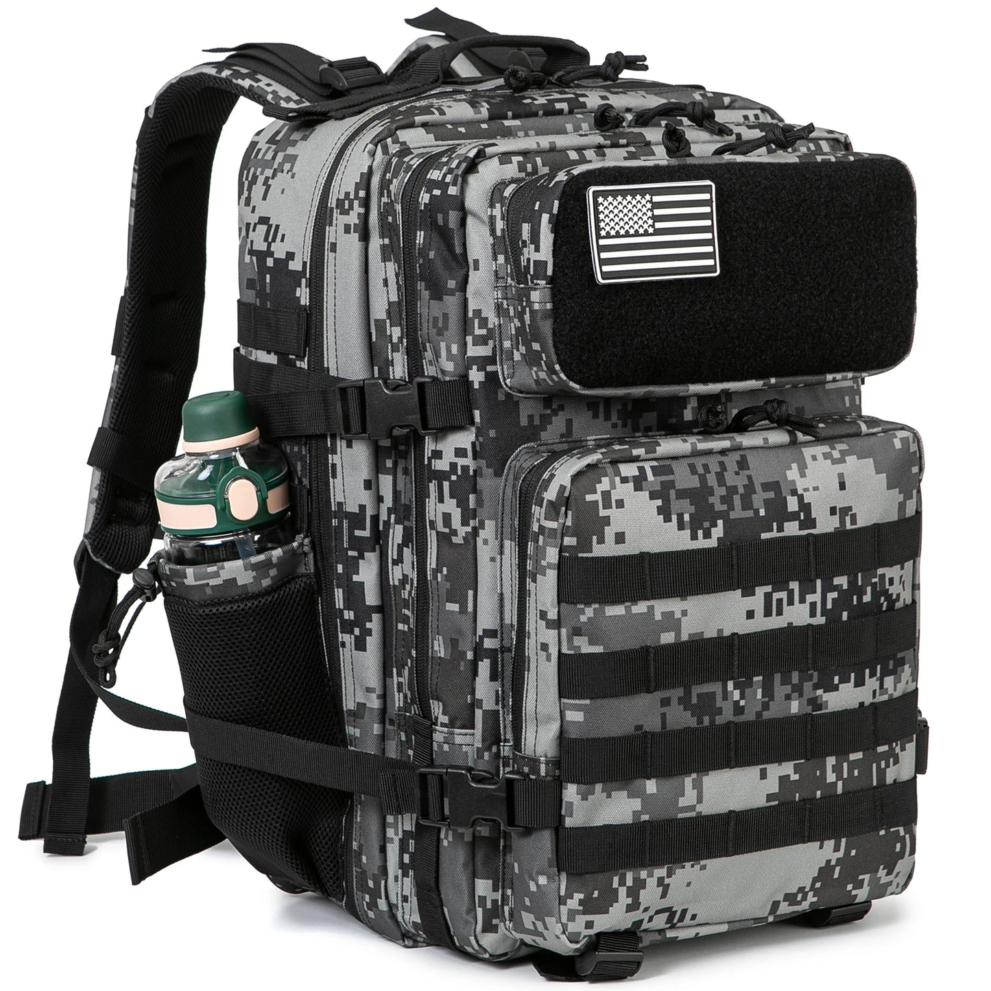 45L Tactical Backpack with Bottle Holder – MOLLE Rucksack for Men