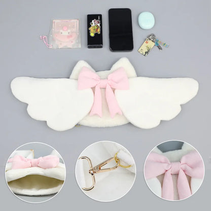 Kawaii Devil Wings Plush Backpack Y2K Lolita Cosplay Bag