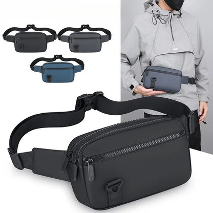 Men's Waterproof Sling Bag – Large Capacity PU Leather Crossbody