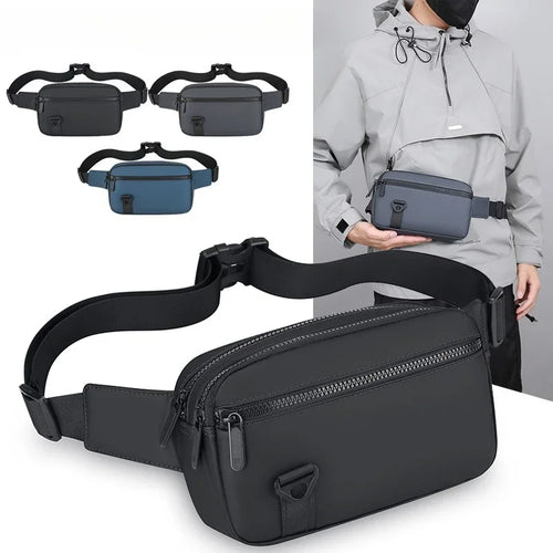 Men's Waterproof Sling Bag – Large Capacity PU Leather Crossbody