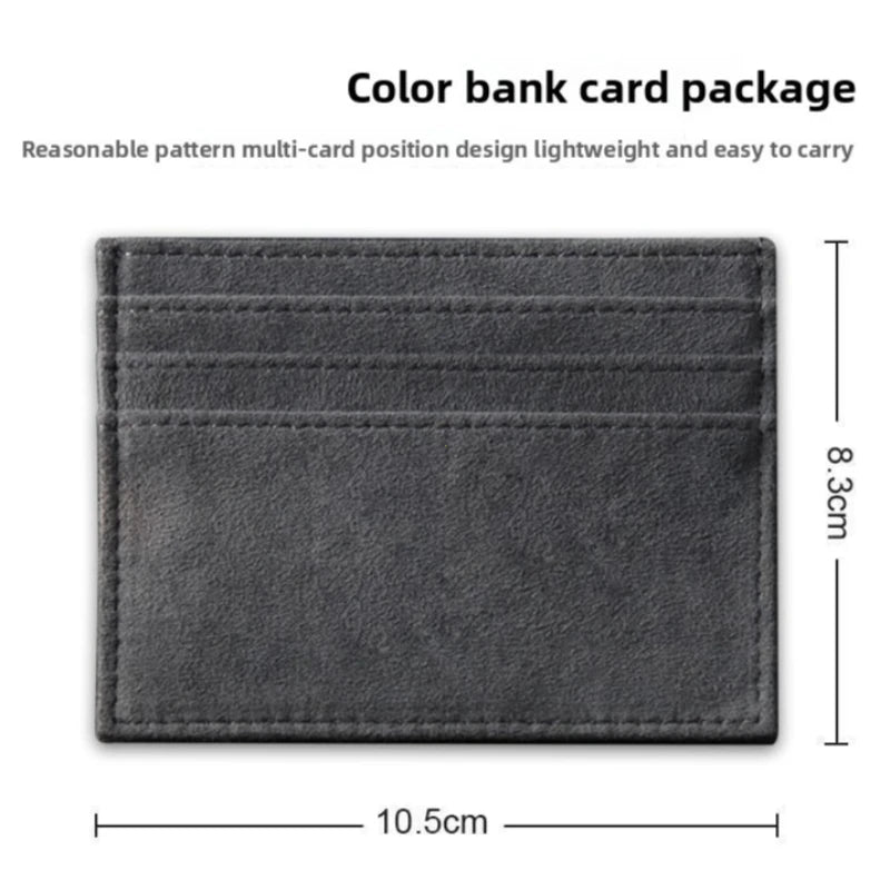 Slim Suede Leather Card Holder Wallet for Men