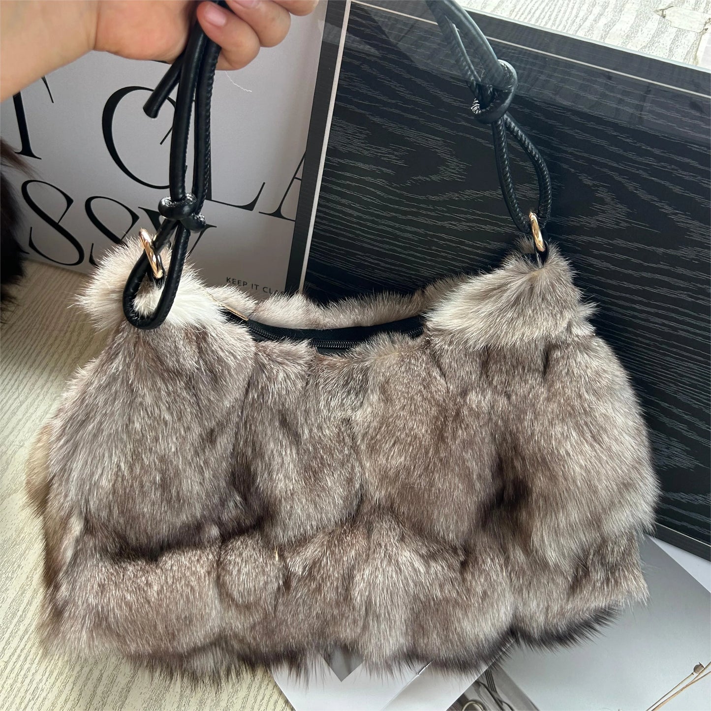 Faux Fur Shoulder Bag — Luxury Tote & Clutch Purse for Women