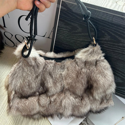 Faux Fur Shoulder Bag — Luxury Tote & Clutch Purse for Women