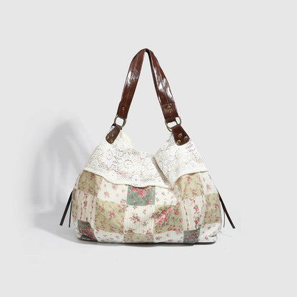 Fairycore Lace Patchwork Shoulder Bag – Mori Girl Boho Handbag