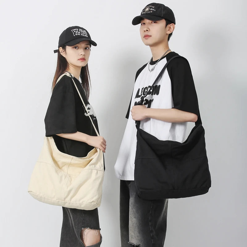 Canvas Crossbody Shoulder Bag – Casual Hobo Bag for Women & Men